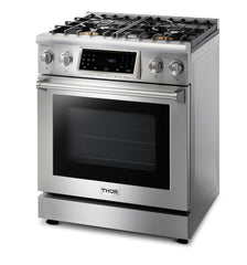 Thor Kitchen 30 In. 4.6 cu. ft. Self - Clean Gas Range in Stainless Steel with Front Touch Control, TRG3001 - Smart Kitchen Lab