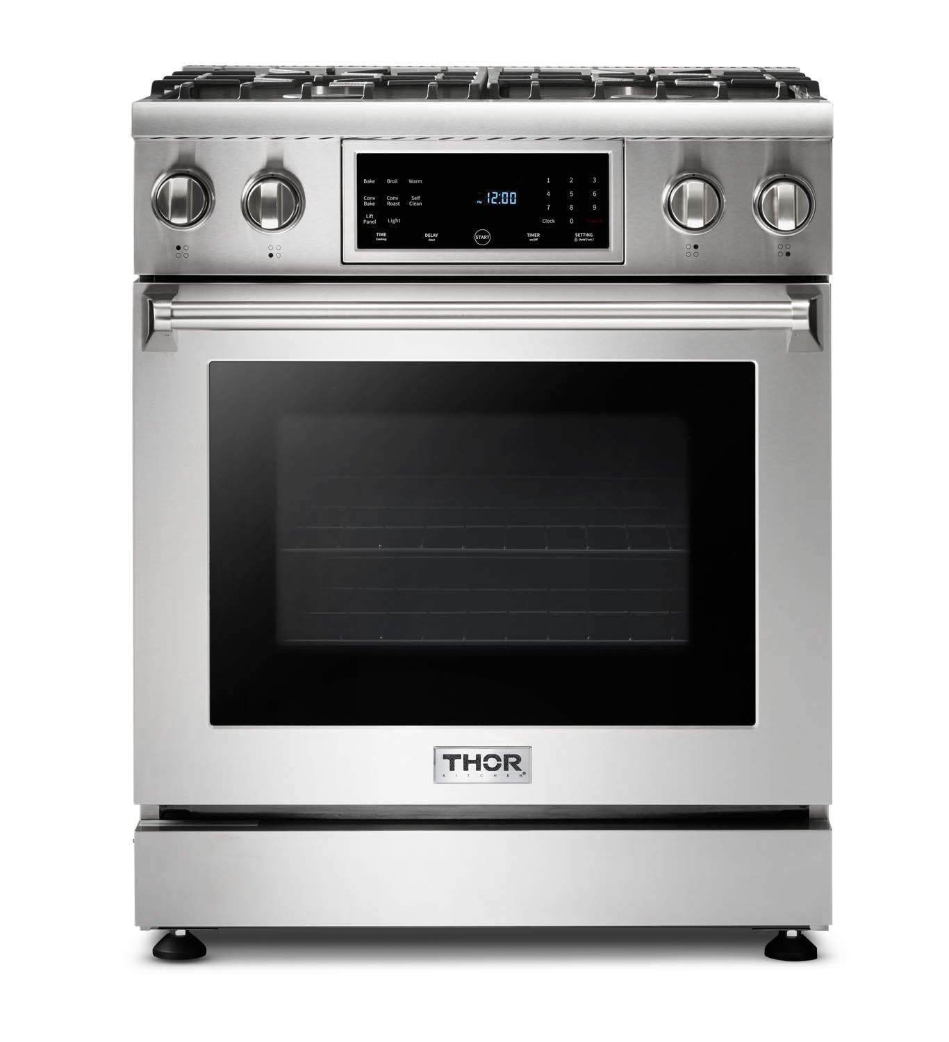 Thor Kitchen 30 In. 4.6 cu. ft. Self - Clean Gas Range in Stainless Steel with Front Touch Control, TRG3001 - Smart Kitchen Lab