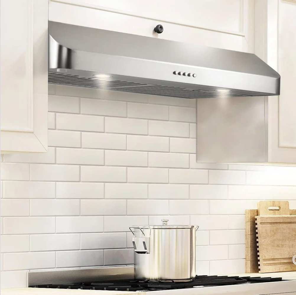 30 Inch Under Cabinet Range Hood Kitchen Vent Hood Built in Range Hood for Ducted in Stainless Steel 400 CFM - Smart Kitchen Lab