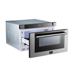 Forno 24 inch Microwave Drawer In Stainless Steel - Professional, FMWDR3000-24 - Smart Kitchen Lab