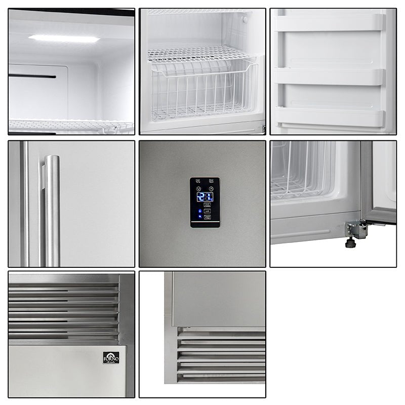 Forno 28 Inch Dual Combination Refrigerator/Freezer with Grill Trim Kit in Stainless Steel, FFFFD1933-28LS - Smart Kitchen Lab