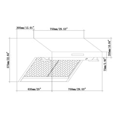 Forno 30 in. 600 CFM Wall Mount Range Hood and Back Splash, FRHWM5029-30HB - Smart Kitchen Lab