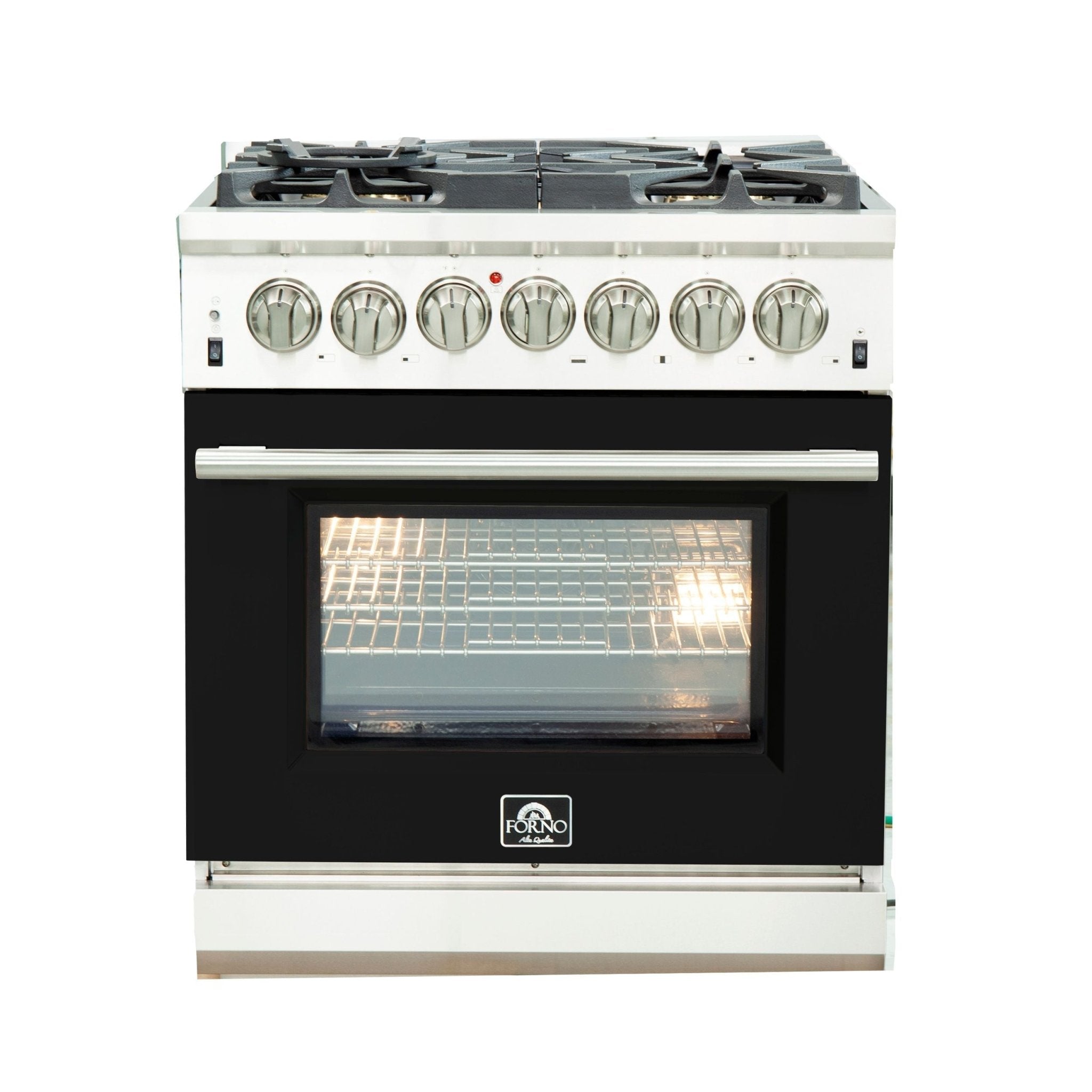 Forno 30″ Pro Series Capriasca Gas Burner / Electric Oven in Stainless Steel 5 Italian Burners, FFSGS6187-30 - Smart Kitchen Lab