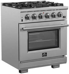 Forno 30″ Pro Series Capriasca Gas Burner / Gas Oven in Stainless Steel 5 Italian Burners, FFSGS6260-30 - Smart Kitchen Lab