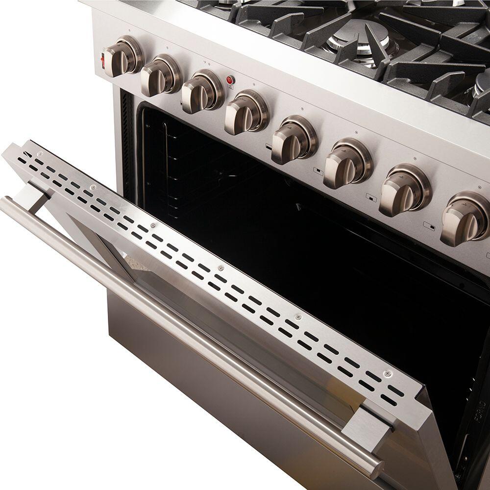 Forno 36″ Galiano Gas Burner / Electric Oven in Stainless Steel 6 Italian Burners, FFSGS6156-36 - Smart Kitchen Lab