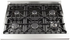 Forno 36″ Galiano Gas Burner / Electric Oven in Stainless Steel 6 Italian Burners, FFSGS6156-36 - Smart Kitchen Lab