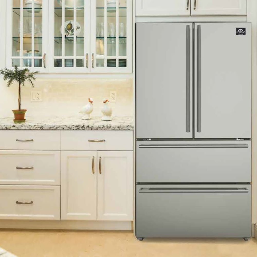 Forno 36 in. 19 cu.ft. French Door Refrigerator in Stainless Steel, FFRBI1820-36SB - Smart Kitchen Lab