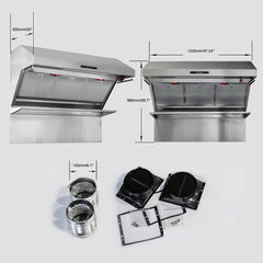 Forno 48 in. 1,200 CFM Wall Mount Range Hood and Back Splash, FRHWM5029-48HB - Smart Kitchen Lab