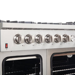 Forno 48 In. Freestanding 6.58 cu. ft. Gas Range with Airfryer in Stainless Steel, FFSGS6291-48 - Smart Kitchen Lab