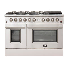 Forno 48 In. Freestanding 6.58 cu. ft. Gas Range with Airfryer in Stainless Steel, FFSGS6291-48 - Smart Kitchen Lab