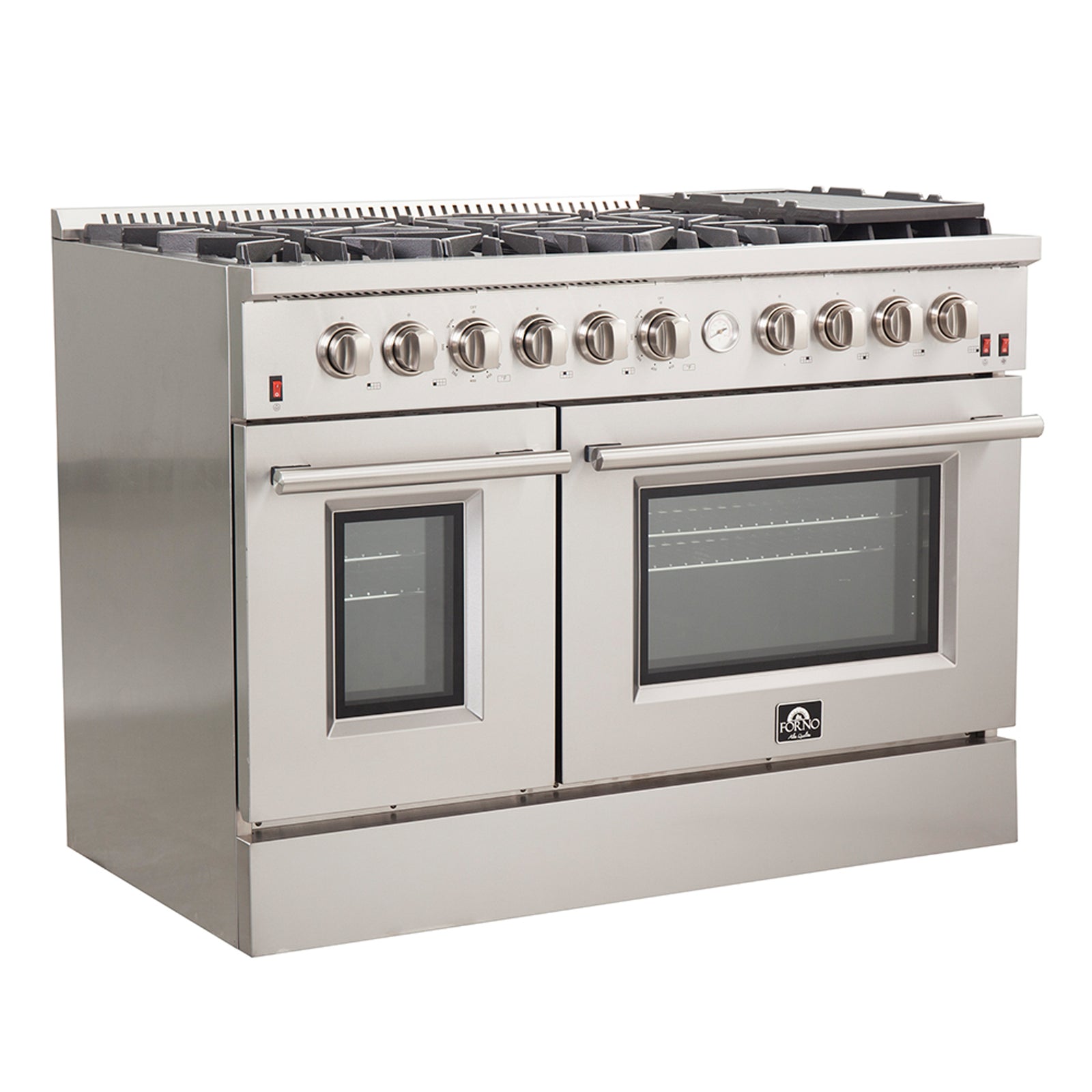 Forno 48 In. Freestanding 6.58 cu. ft. Gas Range with Airfryer in Stainless Steel, FFSGS6291-48 - Smart Kitchen Lab