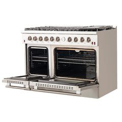 Forno 48 In. Freestanding 6.58 cu. ft. Gas Range with Airfryer in Stainless Steel, FFSGS6291-48 - Smart Kitchen Lab