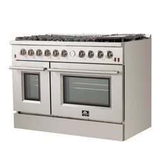 Forno 48 In. Freestanding 6.58 cu. ft. Gas Range with Airfryer in Stainless Steel, FFSGS6291-48 - Smart Kitchen Lab