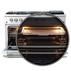 Forno 48 In. Freestanding 6.58 cu. ft. Gas Range with Airfryer in Stainless Steel, FFSGS6291-48 - Smart Kitchen Lab