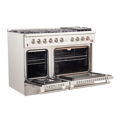 Forno 48 In. Freestanding 6.58 cu. ft. Gas Range with Airfryer in Stainless Steel, FFSGS6291-48 - Smart Kitchen Lab