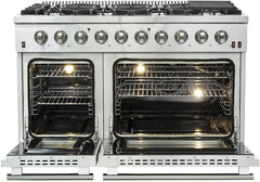 Forno 48 Inch Galiano Gas Range in Stainless Steel 8 Italian Burners, FFSGS6244-48 - Smart Kitchen Lab