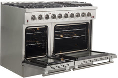 Forno 48 Inch Galiano Gas Range in Stainless Steel 8 Italian Burners, FFSGS6244-48 - Smart Kitchen Lab