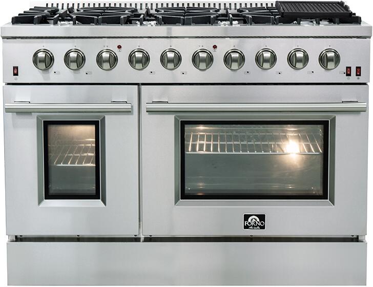 Forno 48 Inch Galiano Gas Range in Stainless Steel 8 Italian Burners, FFSGS6244-48 - Smart Kitchen Lab