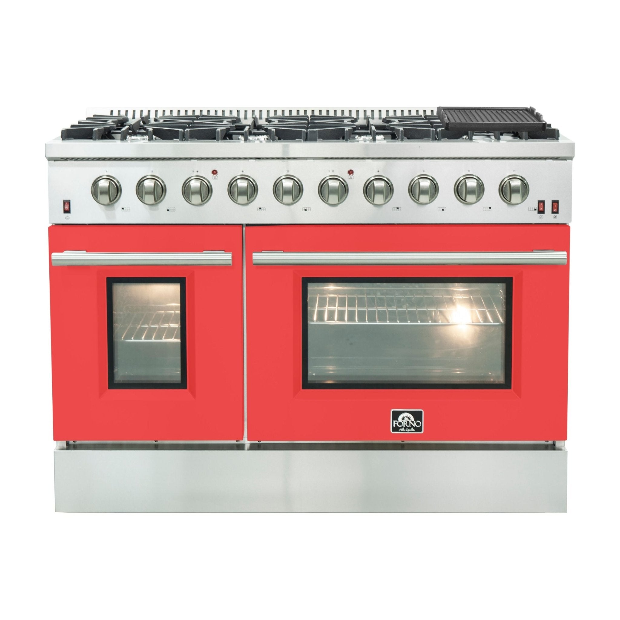 Forno 48 Inch Galiano Gas Range in Stainless Steel 8 Italian Burners, FFSGS6244-48 - Smart Kitchen Lab