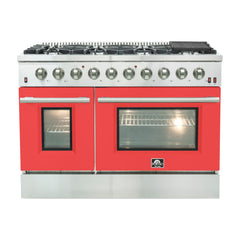 Forno 48 Inch Galiano Gas Range in Stainless Steel 8 Italian Burners, FFSGS6244-48 - Smart Kitchen Lab