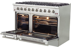 Forno 48 Inch Galiano Gas Range in Stainless Steel 8 Italian Burners, FFSGS6244-48 - Smart Kitchen Lab