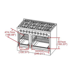 Forno 48 Inch Galiano Gas Range in Stainless Steel 8 Italian Burners, FFSGS6244-48 - Smart Kitchen Lab