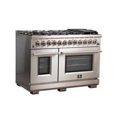 Forno 48″ Pro Series Capriasca Gas Burner / Electric Oven in Stainless Steel 8 Italian Burners, FFSGS6187-48 - Smart Kitchen Lab