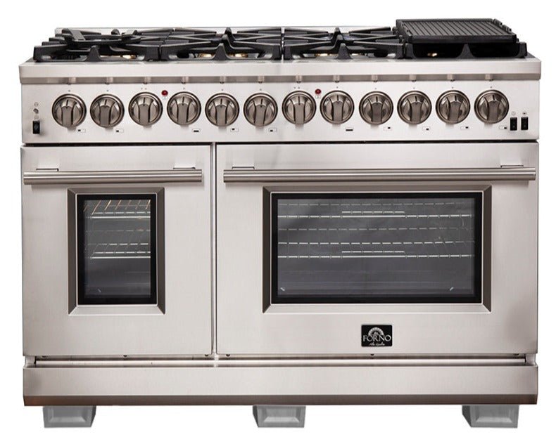 Forno 48″ Pro Series Capriasca Gas Burner / Electric Oven in Stainless Steel 8 Italian Burners, FFSGS6187-48 - Smart Kitchen Lab