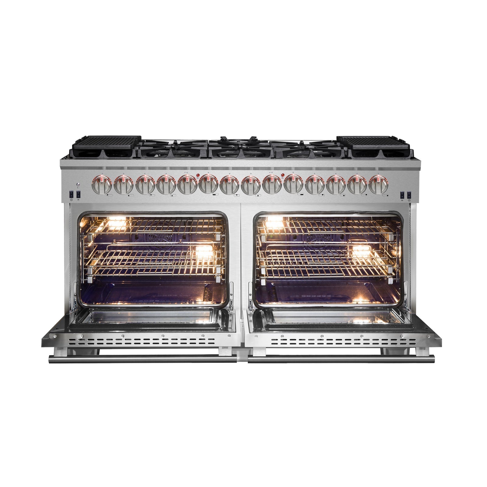Forno 60 Inch Titanium Pro Series Capriasca Freestanding Dual Fuel Range, FFSGS6187-60 - Smart Kitchen Lab