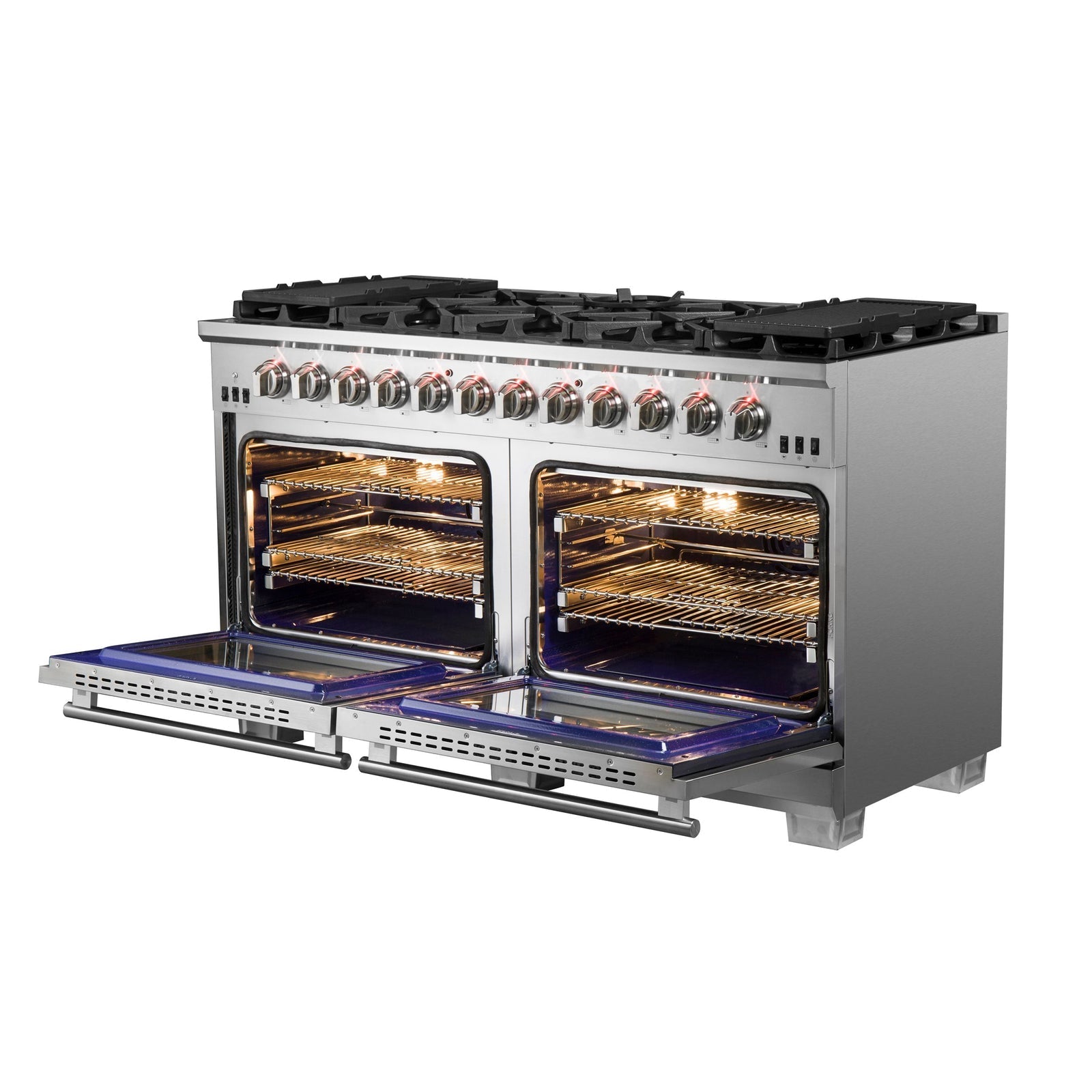 Forno 60 Inch Titanium Pro Series Capriasca Freestanding Gas Range, FFSGS6260-60 - Smart Kitchen Lab