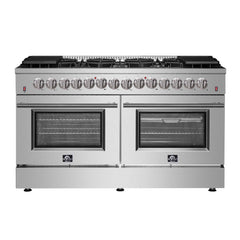 Forno Galiano 60 In. 8.64 cu. ft. Professional Freestanding Dual Fuel Range in Stainless Steel, FFSGS6156-60 - Smart Kitchen Lab