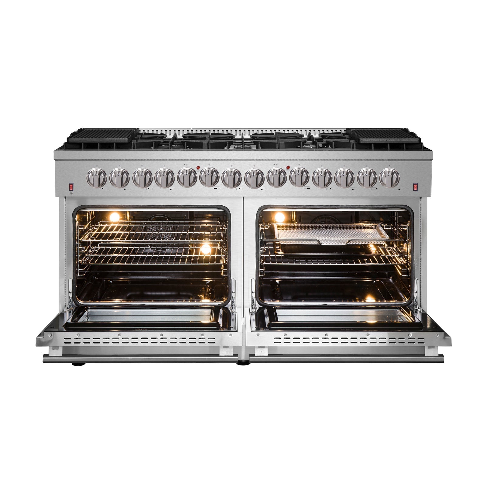 Forno Galiano 60 In. 8.64 cu. ft. Professional Freestanding Dual Fuel Range in Stainless Steel, FFSGS6156-60 - Smart Kitchen Lab