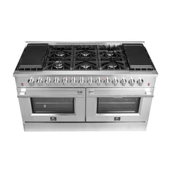 Forno Galiano 60 In. 8.64 cu. ft. Professional Freestanding Dual Fuel Range in Stainless Steel, FFSGS6156-60 - Smart Kitchen Lab