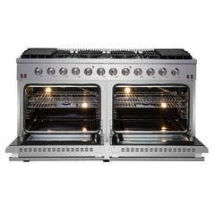 Forno Galiano 60 In. 8.64 cu. ft. Professional Freestanding Gas Range in Stainless Steel, FFSGS6244-60 - Smart Kitchen Lab