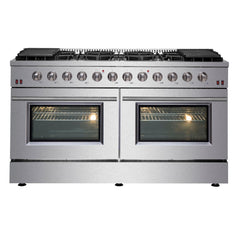 Forno Galiano 60 In. 8.64 cu. ft. Professional Freestanding Gas Range in Stainless Steel, FFSGS6244-60 - Smart Kitchen Lab