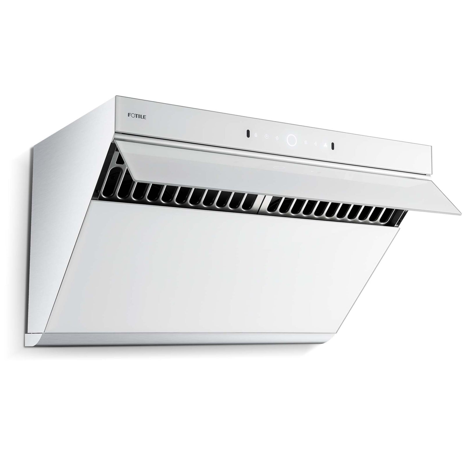 Fotile Slant Vent Series 30 In. 1000 CFM Range Hood in White Tempered Glass, JQG7505-W - Smart Kitchen Lab