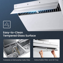 Fotile Slant Vent Series 30 In. 1000 CFM Range Hood in White Tempered Glass, JQG7505-W - Smart Kitchen Lab