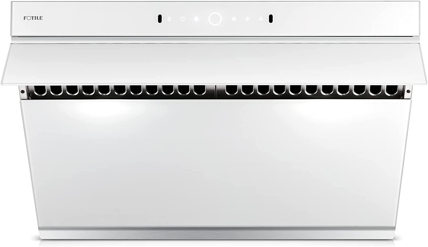 Fotile Slant Vent Series 30 In. 1000 CFM Range Hood in White Tempered Glass, JQG7505-W - Smart Kitchen Lab