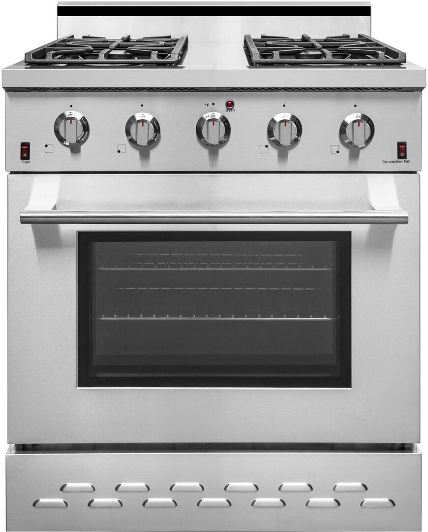 NXR 30 in. 4.5 cu.ft. Pro-Style Natural Gas Range with Convection Oven in Stainless Steel, SC3055 - Smart Kitchen Lab