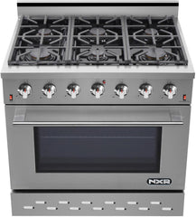 NXR 36 in. 5.5 cu.ft. Pro-Style Natural Gas Range with Convection Oven in Stainless Steel, SC3611 - Smart Kitchen Lab