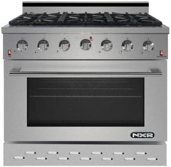 NXR 36 in. 5.5 cu.ft. Pro-Style Natural Gas Range with Convection Oven in Stainless Steel, SC3611 - Smart Kitchen Lab