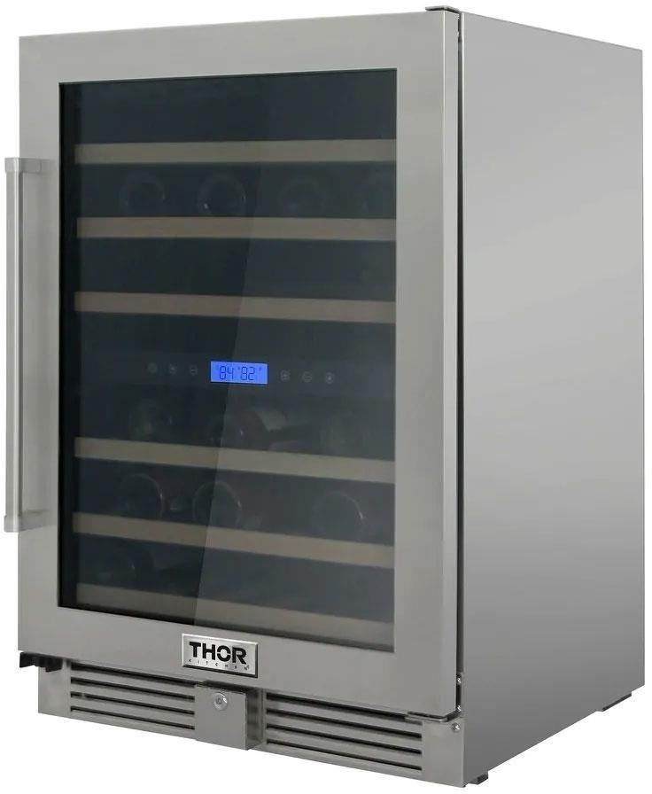 Perfectly Situation Openbox with Supper Discount Thor Kitchen 24 in. 46 Bottle Wine Cooler, TWC2401DO -R - Smart Kitchen Lab