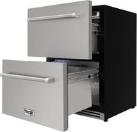 Perfectly Situation Openbox with Supper Discount Thor Kitchen 24 in. 5.4 cu. ft. Built-in Double Drawer Refrigerator, TRF2401U -R - Smart Kitchen Lab