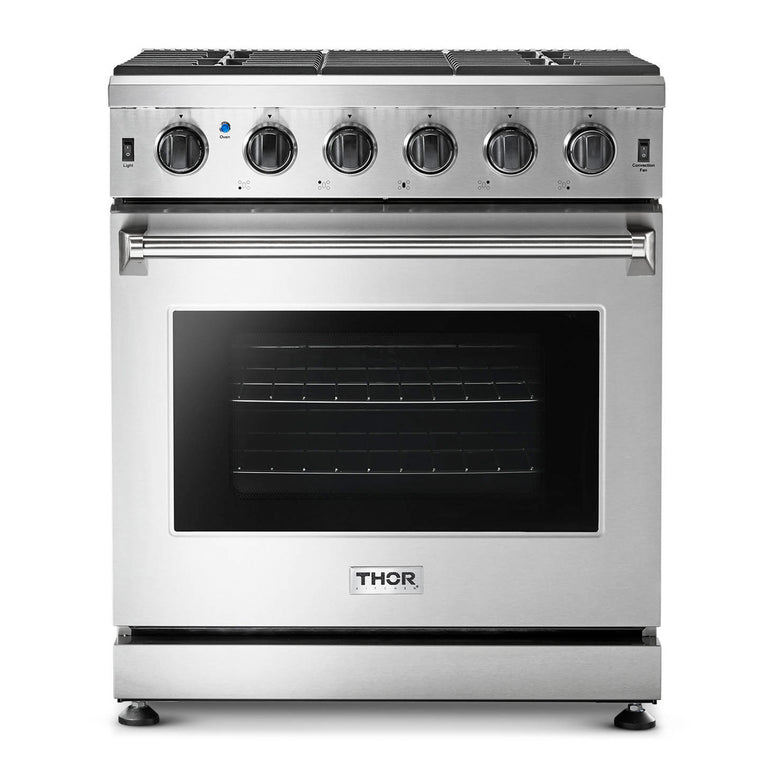 Perfectly Situation Openbox with Supper Discount Thor Kitchen 30 in. 4.55 cu. ft. Professional Natural Gas Range in Stainless Steel, LRG3001U -R - Smart Kitchen Lab