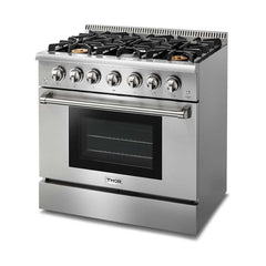 Perfectly Situation Openbox with Supper Discount Thor Kitchen 36 in. 5.2 cu. ft. Professional Propane Gas Range in Stainless Steel, HRG3618ULP -R - Smart Kitchen Lab