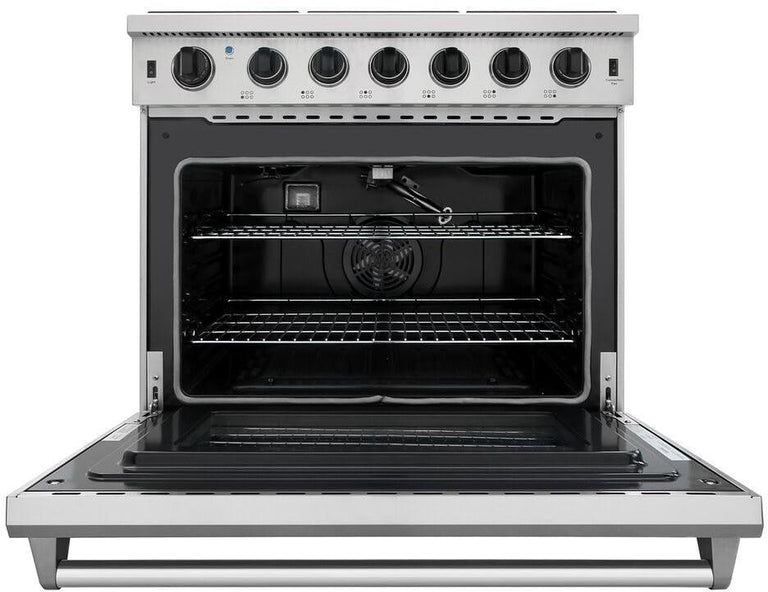 Perfectly Situation Openbox with Supper Discount Thor Kitchen 36 in. 6.0 Cu. Ft Professional Natural Gas Range in Stainless Steel, LRG3601U -R - Smart Kitchen Lab