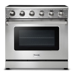 Perfectly Situation Openbox with Supper Discount Thor Kitchen 36 in. Professional Electric Range in Stainless Steel, HRE3601 -R - Smart Kitchen Lab