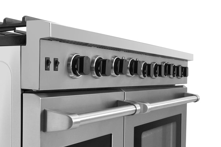 Perfectly Situation Openbox with Supper Discount Thor Kitchen 48 in. 6.8 cu. ft. Double Oven Natural Gas Range in Stainless Steel, LRG4807U -R - Smart Kitchen Lab