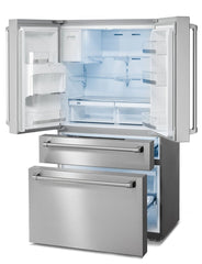 Perfectly Situation Openbox with Supper Discount TRF3601FD: Thor Kitchen 36 In. Counter Depth Refrigerator in Stainless Steel with Water Dispenser, Ice Maker, TRF3601FD -R - Smart Kitchen Lab