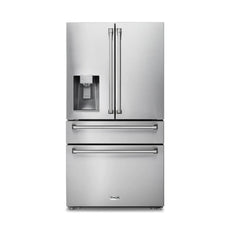 Perfectly Situation Openbox with Supper Discount TRF3601FD: Thor Kitchen 36 In. Counter Depth Refrigerator in Stainless Steel with Water Dispenser, Ice Maker, TRF3601FD -R - Smart Kitchen Lab